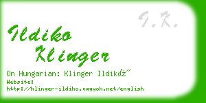 ildiko klinger business card